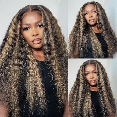 bangjazz 26 Inch Deep Wave Lace Front Wigs Human Hair Fb/27 180% Density 13x4 HD Lace Frontal Wigs Human Hair Pre Plucked Ombre Lace Front Wig Balayage Highlight Glueless Wigs for Women - Image 6