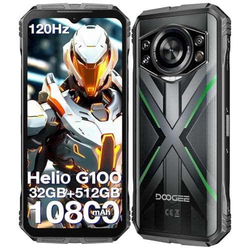 DOOGEE S Cyber Pro Rugged Phone, 10800mAh Android 14 Rugged Smartphone, 32GB+512GB, Helio G100 Octa Core Gaming Phones, 6.6" FHD+ 120Hz IPS Waterdrop Screen, 4G Dual SIM Mobile Phone, Green - Image 1