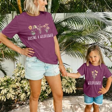 Raising A Wildflower Shirt Mom Toddler Matching Tshirt Mommy and Me Matching Tee Mother Daughter Son Mama Mini Outfit - Image 4