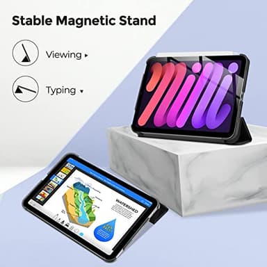 ProCase Smart Case for iPad mini 7 A17 Pro 2024/iPad Mini 6 2021 8.3 Inch iPad mini 7th/6th Gen Case, Hard Back Cover for iPad mini 8.3" 7th Gen A2995/A2996/A2993/6th Gen A2567 A2568 A2569 -Black - Image 7