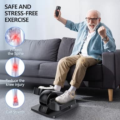Ellipse Leg Exerciser As Seen On TV, Under Desk Elliptical with 12 Adjustable Speed Quiet & Portable Peddler Exerciser for Seniors with Remote Control Leg Exerciser While Sitting for Seniors - Image 5