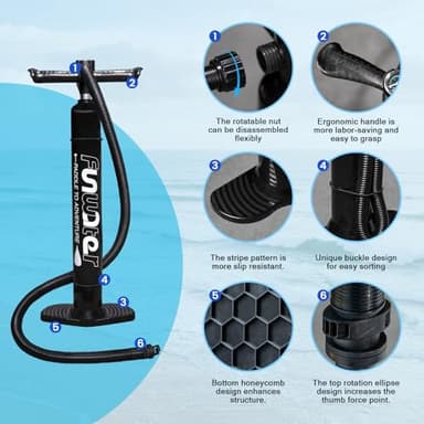 FunWater Inflatable 10'6×33"×6" Ultra-Light (17.6lbs) SUP for All Skill Levels Everything Included with Stand Up Paddle Board, Adj Floating Paddles, Pump, ISUP Travel Backpack, Leash,Waterproof Bag - Image 6