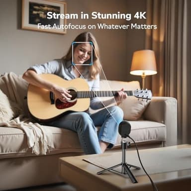 EMEET Piko 4K Webcam for Streaming, World’s 1st Dual-Camera AI-Powered 4K Camera w/AI Autofocus, 3 Mics Array&3 Sound Modes, USB Webcam with Clip, Great for Streaming, Desk Setup - Image 5