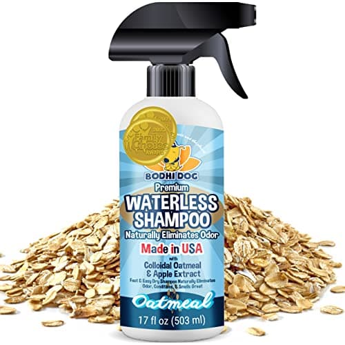 Bodhi Dog Waterless Shampoo - Natural Dry Shampoo for Dogs & Cats - Neutralizes Pet Odor - No Rinse Required - Made of Natural Extracts - Safe for Sensitive Skin - Oatmeal & Apple (17 Fl Oz) - Image 1