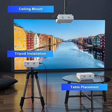 AuKing Projector, 2025 Upgraded Mini Projector, Full HD 1080P Home Theater Video Projector, Compatible with HDMI/USB/AV/Smartphone/TV Box/Laptop - Image 8