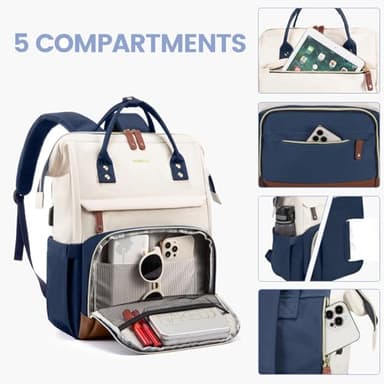 LOVEVOOK Laptop Backpack for Women, 15.6 Inch Work Business Backpacks Purse With Large Capacity, Waterproof Nurse Bag College Bookbag for School, Waterproof Casual Daypack for Travel - Image 3