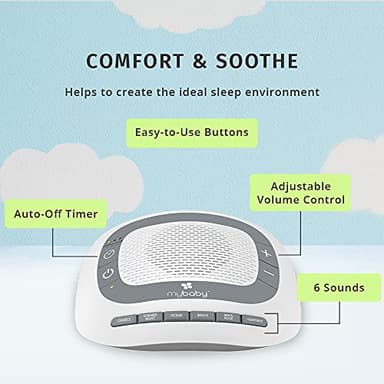 MyBaby SoundSpa White Noise Machine for Babies | 6 Soothing Lullabies for Newborns, Sound Therapy for Travel, Relaxing, Kids, Newborns, Baby Songs, Adjustable Volume, Auto-off Timer, By HoMedics - Image 2