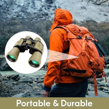 20x50 Binoculars for Adults,BAK4&FMC Lense,Focus Adjustment &Lens Protection for Long-Distance Viewing,Compact Lightweight Gift for Bird Watching, Hunting, Traveling, and Outdoor Activities - Image 5