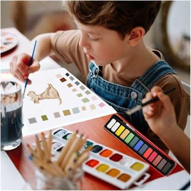 Watercolor Workbooks Coloring Book Beginner Friendly Painting Kit Easy Nature Scenes Paint Set Art Crafts for Creative Exploration Gift for Adults Teens (Autumn, with Palette) - Image 5