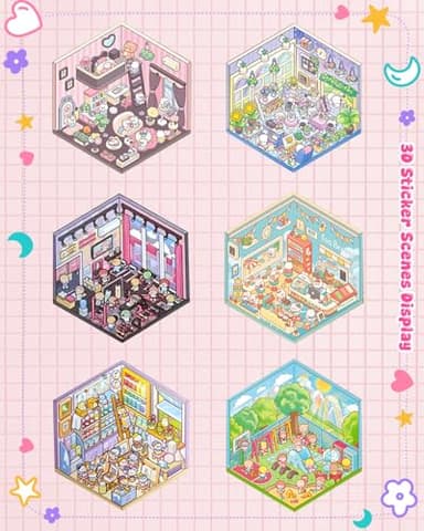 3D Sticker Scene Book for Adults & Kids, 20 DIY House Stickers Therapy - Make Your Own House Room Landscape Scenes Fun Gift Idea for Girls - Image 5