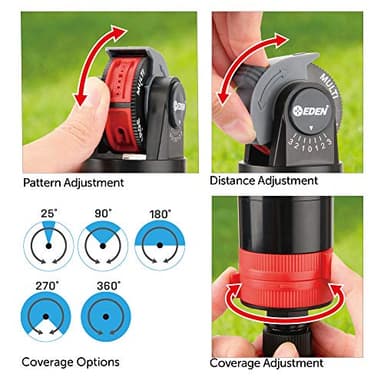Eden 94124 Multi Pattern Turbo Gear Drive Sprinkler Plus Misting System, with Quick Connect Set, 360 Degree Coverage - Image 2