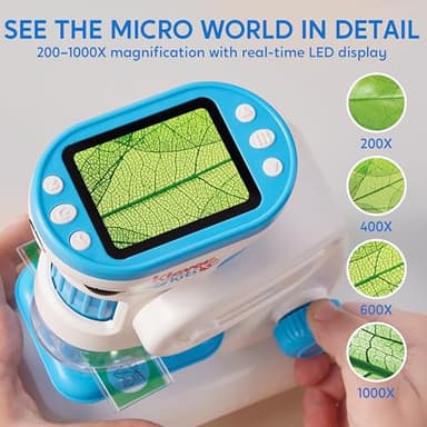 Klever Kits 2 in 1 Handheld Microscope for Kids, 1000X HD Digital Kids Microscope with 2.0'' LED Screen, Portable Pocket Handheld with Slides, 32G Card, Edu Gifts Toys for Ages 5-12 - Image 8