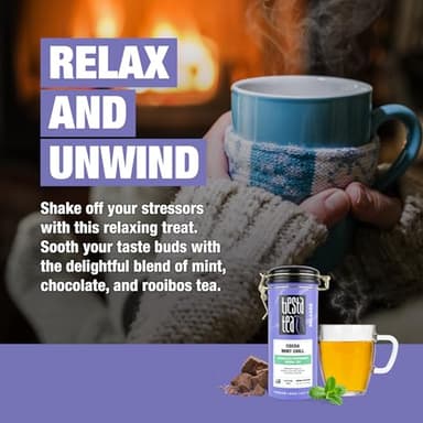 Tiesta Tea - Cocoa Mint Chill Loose Leaf Tea, Chocolate Peppermint Herbal Rooibos Blend, Non-Caffeinated, Brew Hot or Iced, Refillable Tin, Makes Up to 50 Cups, 3 Ounce - Image 4