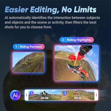 Insta360 X4 Standard Bundle - Waterproof 8K 360 Action Camera, 4K Wide-Angle Video, Invisible Selfie Stick Effect, Removable Lens Guards, 135 Min Battery Life, AI Editing, Stabilization - Image 8