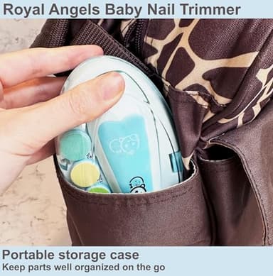 Baby Nail Trimmer 21 in 1, Usage Labeled Case & 13 Extra Replacement Tools, Royal Angels Baby Electric Nail File, Baby Nail Care, Nail Clipper Newborn Toddler Toes & Fingernails Nail Kit (Blue) - Image 8