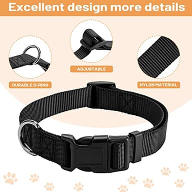 PuppyDoggy Adjustable Dog Collar Black Nylon Dog Collar Martingale Collar for Dogs with Quick Release Buckle Classic Pet Collar for Small Medium Large Dogs (Large 1 Pack, Pink) - Image 3