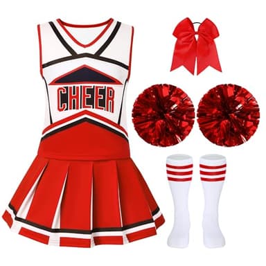 WooHand Halloween Costumes 5-12 Years Girls Cheerleader Costume Cheerleading Outfit Dress For Party Birthday Gift - Image 1