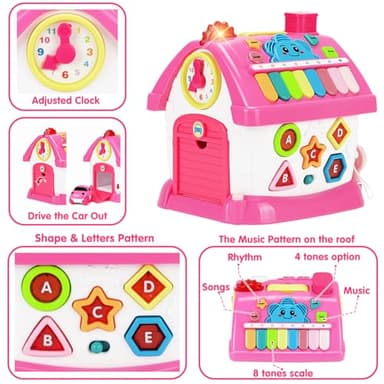 Toys for 1+ Year Old Girl Gifts: Montessori Musical Toddler Toys Age 1-2 - 8-in-1 Multi-Functional House Educational Baby Girl Toy 12-18 Months - First Birthday Gift for 1 2 Year Old Girls Boys Kids - Image 5
