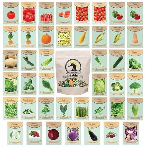 Set of 43 Assorted Vegetable & Herb Seed Packets - Over 10,000 Seeds! - Includes Mylar Storage Bag - Deluxe Garden Heirloom Seeds - 100% Non-GMO - Image 1