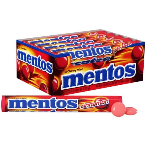 Mentos Candy, Mint Chewy Roll, Cinnamon, Non-Melting, Party, 1.32 oz(Pack of 15) - Image 1