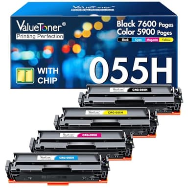 055 055H Toner Cartridge Set Replacement for Canon 055 Toner Cartridge Set High Capacity for Canon Color ImageCLASS MF743Cdw MF741Cdw MF746Cdw MF743 Printer (Black Cyan Magenta Yellow, 4-Pack) - Image 1