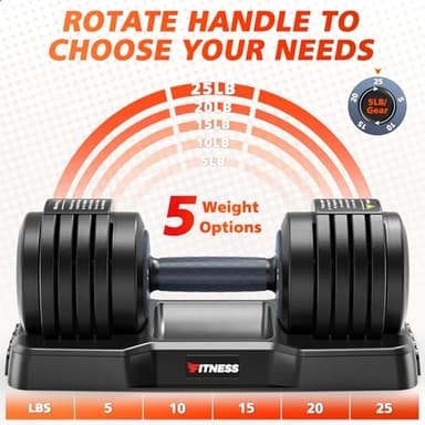 Rendpas Adjustable Dumbbells Set of 2, Select Weight Dumbbell Set, 5 in 1 Free Dumbbell Set with Anti-Slip Texture Handle, Weight Set For Home Gym Suit both Men and Women - Image 2