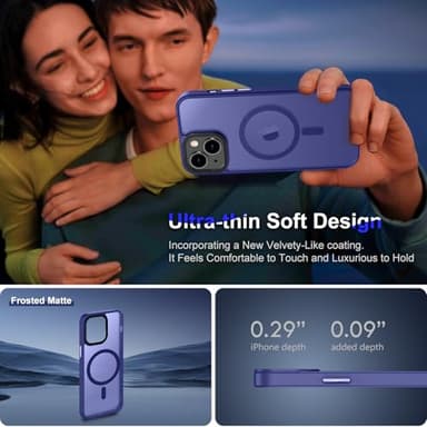 Vlanxie Upgraded Magnetic for iPhone 13 Case/iPhone 14 Case,[Compatible with Magsafe & Military-Grade Protection] Slim Phone Case for iPhone 13/14 6.1 inch (Deep Blue) - Image 5