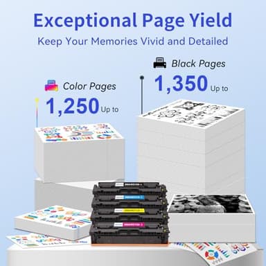 206A Toner Cartridges 4 Pack (with Chip) Compatible Replacement for HP 206A 206X for Color Laserjet Pro MFP M283fdw M283cdw M283fdn M282nw Pro M255dw M255nw M283 M255 Printer W2110A W2110X High Yield - Image 3