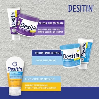 Desitin Maximum Strength Baby Diaper Rash Cream, 40% Zinc Oxide, Hypoallergenic No Added Parabens & Dyes, Protects & Relieves Baby’s Skin for Up to 12 Hours, Prevents Diaper Rash, 4.8 oz Tube - Image 7