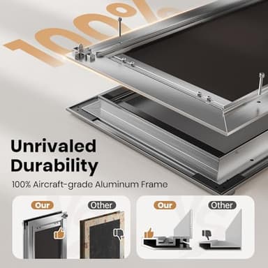 VOSOIR Dog Door, All Aluminum Large Dog Door, Heavy Duty Doggy Doggie Pet Door for Install in Interior Exterior Doors or Wall, 2 Magnetic Flaps, Energy Efficient, Closing Panel for Pets Up to 110Lb - Image 2