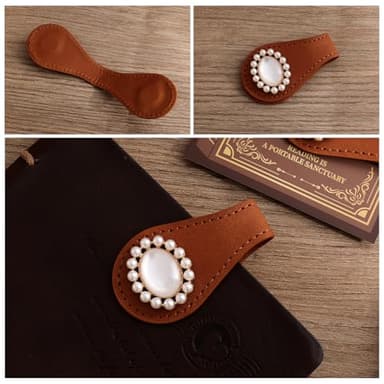 2PCS Vintage Magnetic Leather Bookmark, Leather Magnetic Bookmarks for Women, Magnetic PU Bookmarks Clip Book Accessories - Image 3