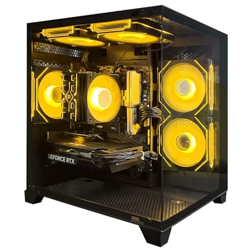 AEXPXO Gaming PC Desktop,Prebuilt Gaming Computer with,AMD Ryzen 5 5700X 3.4GHz,RTX4060 8GB GDDR6,32GB DDR4 RAM 3200MHz,1TB NVME SSD,ARGB Cooling Fan,600W Gold Power,Supply WiFi Support - Image 1