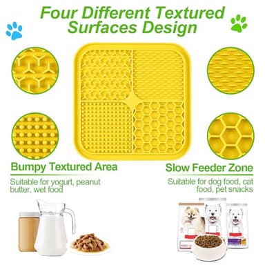 LUKITO 3PCS Lick Mat for Dogs and Cats, Licking Mat with Suction Cups for Anxiety Relief, Cat Peanut Butter Lick Pad for Boredom Reducer, Dog Enrichment Toy, Dog Lick Mat for Bathing Grooming - Image 2