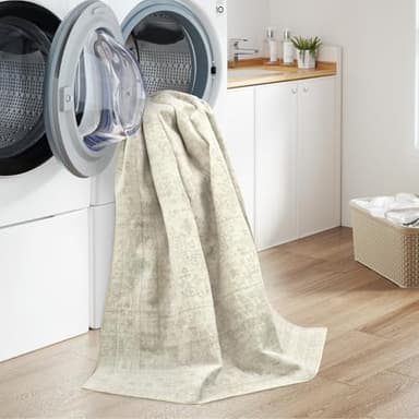 zesthome 5x7 Area Rugs - Ultra-Thin Washble Rug, Stain Resistant Anti Slip Backing Rugs for Living Room,Bedroom, Vintage Home Decor Area Rug (Beige/Grey,5'x7') - Image 6