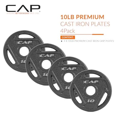 CAP Barbell 2-Inch Olympic Grip Weight Plate, 10 lb, Set of 4 plates - Image 2