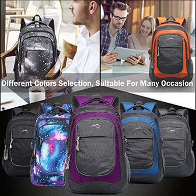 ProEtrade Backpack Bookbag for College Travel Business Hiking Fit Laptop Up to 15.6 Inch (Galaxy C) - Image 7