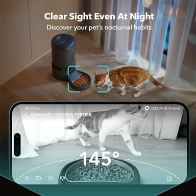 PETLIBRO Automatic Cat Feeder with Camera, 1080P HD Video with Night Vision, 5G WiFi Pet Feeder with 2-Way Audio, Low Food & Blockage Sensor, Motion & Sound Alerts for Cat & Dog Single Tray - Image 3