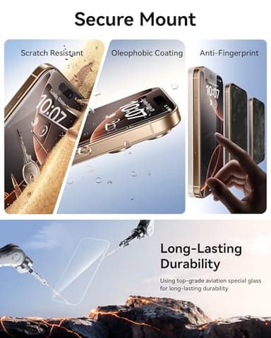 NIMASO for iPhone 16 Pro Screen Protector, 3 Pack Tempered Glass Screen Protector for iPhone 16 Pro, Automatic Dust Removal, Instant Installation,HD Clear, 9H Hardness Shockproof (6.3 inches) - Image 5