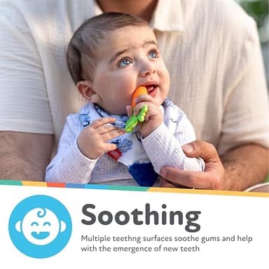 Nuby NanaNubs Banana Massaging Toothbrush and Carrot Teether - (2 Pack) Baby Teething Toys for 3+ Months - Image 2