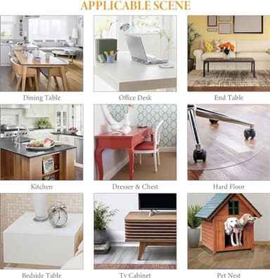 Deep Dream 2.0mm Clear Desk Cover Protector, 42×86 Inch Clear Table Protector, Rectangular Vinyl Desk Pad, PVC Plastic Table Cover for Office, Dresser, Night Stand, Computer & Writing Desk Tabletop - Image 6