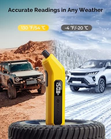 Tire Pressure Gauge Digital 200 PSI, HYVOHEX Tire Gauges for Tire Pressure with AAA Batteries, Visual LED Display Tire Gauge with Backlight, Digital Tire Gauge for Car Truck Motorcycle Bicycle - Image 6