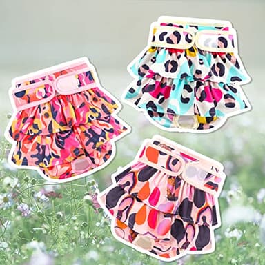 Washable Dog Diapers Female 3 Pack Reusable Premium Highly Absorbent Doggie Diapers, Flexible Puppy Diapers, Durable Leak-Proof Leopard Dog Diapers for Period Heat Incontinence Puppy Training, S - Image 6