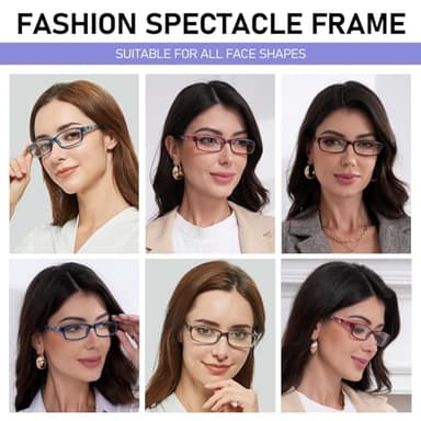 Kerecsen Reading Glasses 5 Pairs Fashion Ladies Readers Spring Hinge with Pattern Print Eyeglasses for Women (5 Pack Brown, 3.00) - Image 6