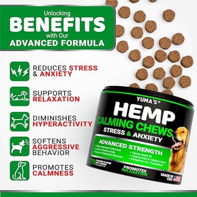 Hemp Calming Chews for Dogs - Advanced Dog Calming Chews - 170 Chews - Anxiety Relief Treats - Separation Aid, Barking, Stress Relief, Thunderstorms - Melatonin - Hemp Oil - Made in USA - Image 2