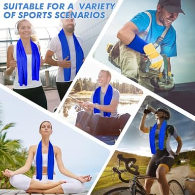 CSITE 6 Pack Cooling Towels (47"x12") for Neck and Face, Ice Towel for Hot Weather, Soft Breathable Chilly Gym Towels, Microfiber Towel for Work Out, Yoga, Running, Camping & More Activities - Image 8
