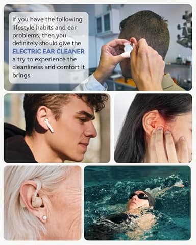 Electric Ear Wax Removal Kit, Ear Wax Cleaner with 4 Water Pressure Modes, Ear Cleaning Kit Safer and More Effective Ear Irrigation Flushing System, Earwax Removal Tool with 4 Nozzles (Silver-Black) - Image 2