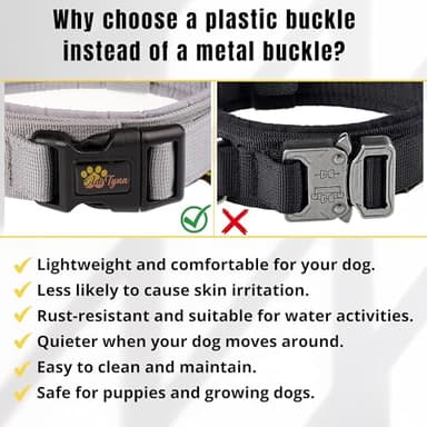 ADITYNA Tactical Dog Collar for Medium Dogs - Soft Padded, Heavy Duty, Service, Adjustable, Military, K9 Medium Collar with Handle for Training and Walking - Image 8