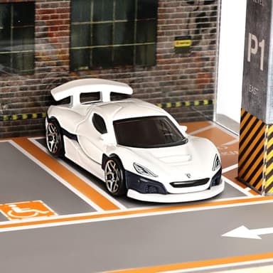 Saichotoy Storage for Hot Wheels: Toy Car Parking Garage Diorama with Lights - Freestanding Display Case for 1/64 Scale Diecast Cars with 4 Levels 24 Spots Maximum 40 Cars - Image 7