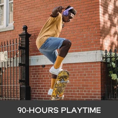 DOQAUS Bluetooth Headphones Over Ear, 90H Playtime Wireless, 3 EQ Modes, HiFi Audio & Deep Bass, ENC Noise Isolating Mic, Soft Earpads for Phone/PC - Image 2