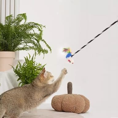 IUHKBH 3 PCS Cat Wands with Mice Long Cat Teaser Wands for Cats Kittens Having Fun Exerciser Playing - Image 5